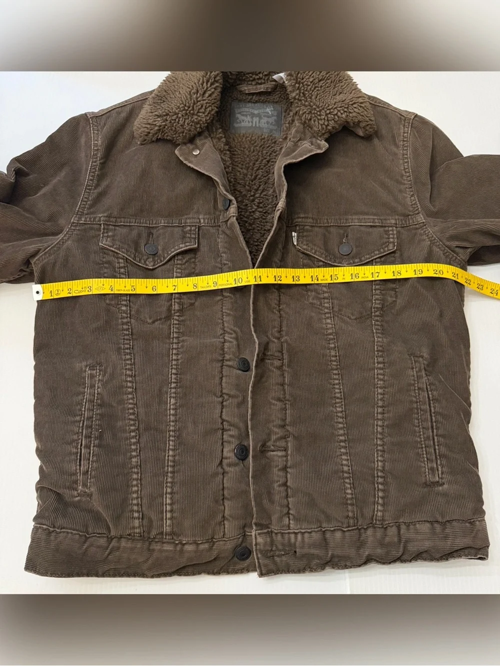 Levi's Brown Sherpa-Lined Corduroy Trucker Jacket - M